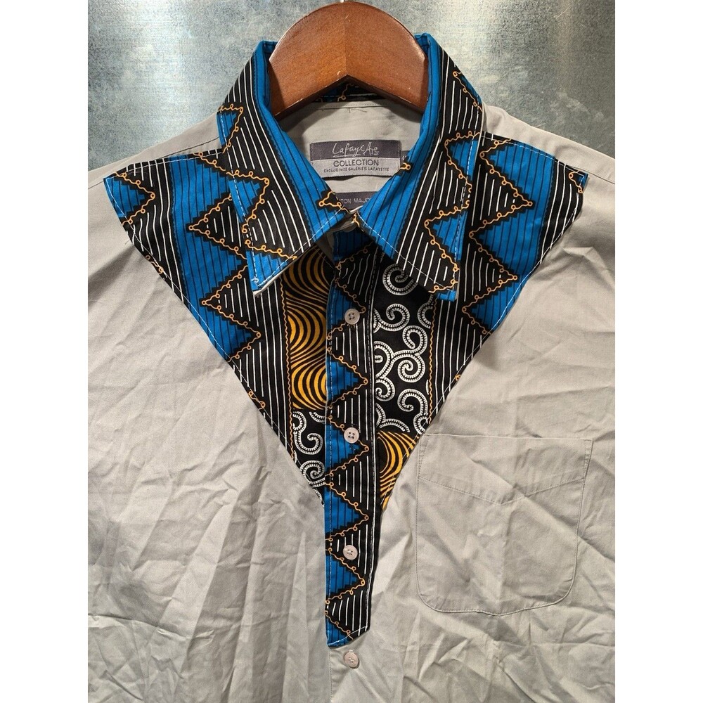 Western Tribal Trim 41/42 Shirt Galeries Lafayette Collection Coton Majoritaire